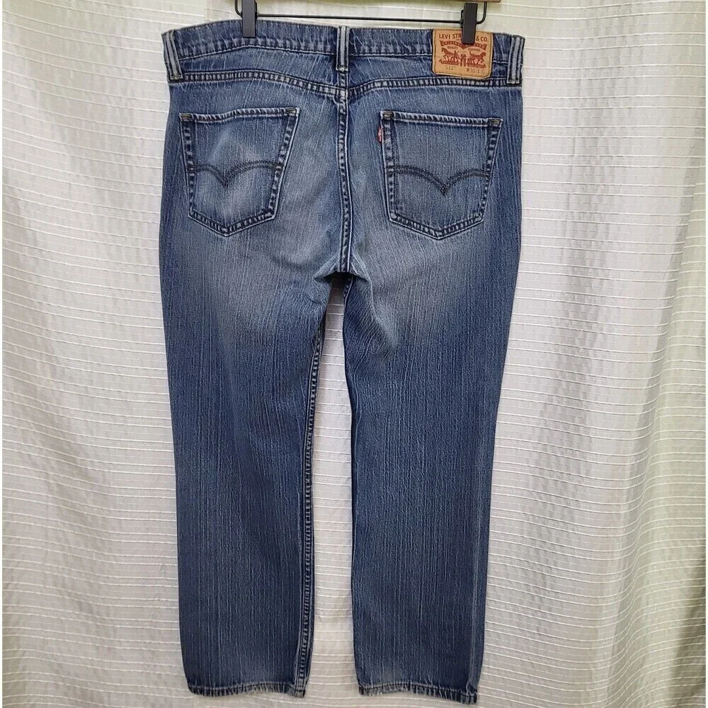 Levi's 511 Slim Fit Mid Rise Jeans Rugged Weight Blue Men's Tag 36x30 SEE DESC